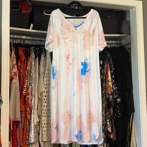 Boutique boho tie dye pastel short sleeve maxi